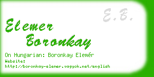 elemer boronkay business card