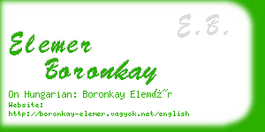 elemer boronkay business card